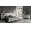 Marbella - Italian Modern Grey Marble Bed w/ 2 Nightstands