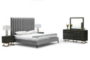hemlock - modern grey velvet bed