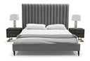 hemlock - modern grey velvet bed