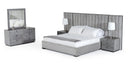 buckley - grey & black stainless steel bedroom set