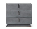 buckley - grey & black stainless steel bedroom set