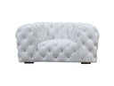 Dexter - Transitional White Full Italian Leather Lounge Chair
