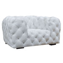 Dexter - Transitional White Full Italian Leather Lounge Chair