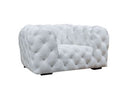 Dexter - Transitional White Full Italian Leather Lounge Chair