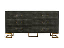 Howard - Modern Shagreen Grey Leatherette & Gold Dresser