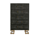 Howard - Modern Shagreen Grey Leatherette & Gold Dresser