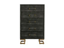 Howard - Modern Shagreen Grey Leatherette & Gold Chest