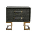 Howard - Modern Shagreen Grey Leatherette & Gold Dresser