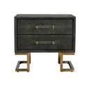 Howard - Modern Shagreen Grey Leatherette & Gold Chest