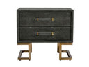 Howard - Modern Shagreen Grey Leatherette & Gold Nightstand