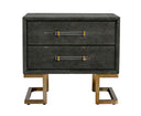 Howard - Modern Shagreen Grey Leatherette & Gold Nightstand