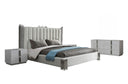 Token - Modern White + Stainless Steel 4-Piece Bedroom Set