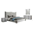 Token - Modern White + Stainless Steel Bed