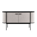 Hobart - Modern Beige Fabric & Black Metal Buffet