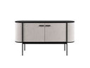 Hobart - Modern Beige Fabric & Black Metal Buffet