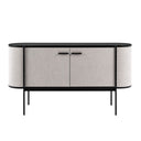 Hobart - Modern Beige Fabric & Black Metal Buffet