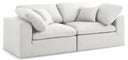 Serene 80" Linen Textured Fabric Upholstered Deluxe Comfort 2pc. Modular Sofa - Cream