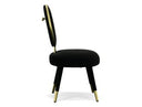 Elmont Modern Blue Velvet & Gold Stool Ottoman