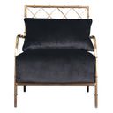 Ignacio - Glam Black Velvet & Gold Accent Chair