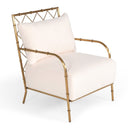 Ignacio - Glam White Velvet & Gold Accent Chair