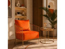 Loveland - Glam Orange Velvet Accent Chair