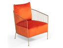 Loveland - Glam Orange Velvet Accent Chair