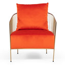 Loveland - Glam Orange Velvet Accent Chair