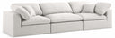 Serene 119" Linen Textured Fabric Upholstered Deluxe Comfort 3pc. Modular Sofa - Cream