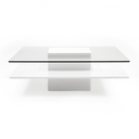Clarion - Modern White & Clear Glass Coffee Table