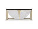 Aversa Modern White Crocodile Console Table & Mirror