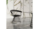 Bavaria - Modern Light Grey Fabric + Gold Accent Chair