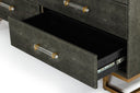 Howard - Modern Shagreen Grey Leatherette & Gold Dresser