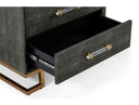 Howard - Modern Shagreen Grey Leatherette & Gold Chest