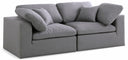 Serene 80" Linen Textured Fabric Upholstered Deluxe Comfort 2pc. Modular Sofa - Grey