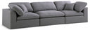 Serene 119" Linen Textured Fabric Upholstered Deluxe Comfort 3pc. Modular Sofa - Grey