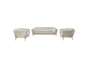 Stella - Transitional Beige Velvet Sofa Set
