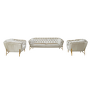 Stella - Transitional Beige Velvet Sofa Set