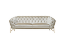 Stella - Transitional Beige Velvet Sofa