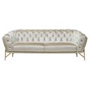 Stella - Transitional Beige Velvet Sofa