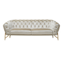 Stella - Transitional Beige Velvet Loveseat