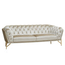 Stella - Transitional Beige Velvet Sofa Set