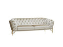 Stella - Transitional Beige Velvet Sofa
