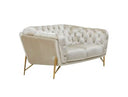 Stella - Transitional Beige Velvet Loveseat