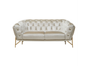 Stella - Transitional Beige Velvet Loveseat