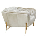 Stella - Transitional Beige Velvet Loveseat