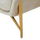 Stella - Transitional Beige Velvet Loveseat