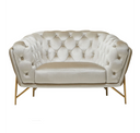 Stella - Transitional Beige Velvet Loveseat