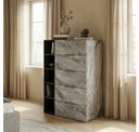 Liam - Modern Ivory Fabric Upholstered Bed