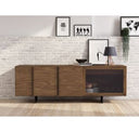 Glencoe - Modern Walnut & Black Glass Bookshelf