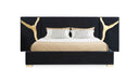 Aspen - Glam Black Velvet & Gold Bed